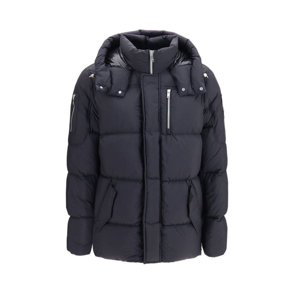 Moose Knuckles Black Nylon Full-Length Men's Jacket
